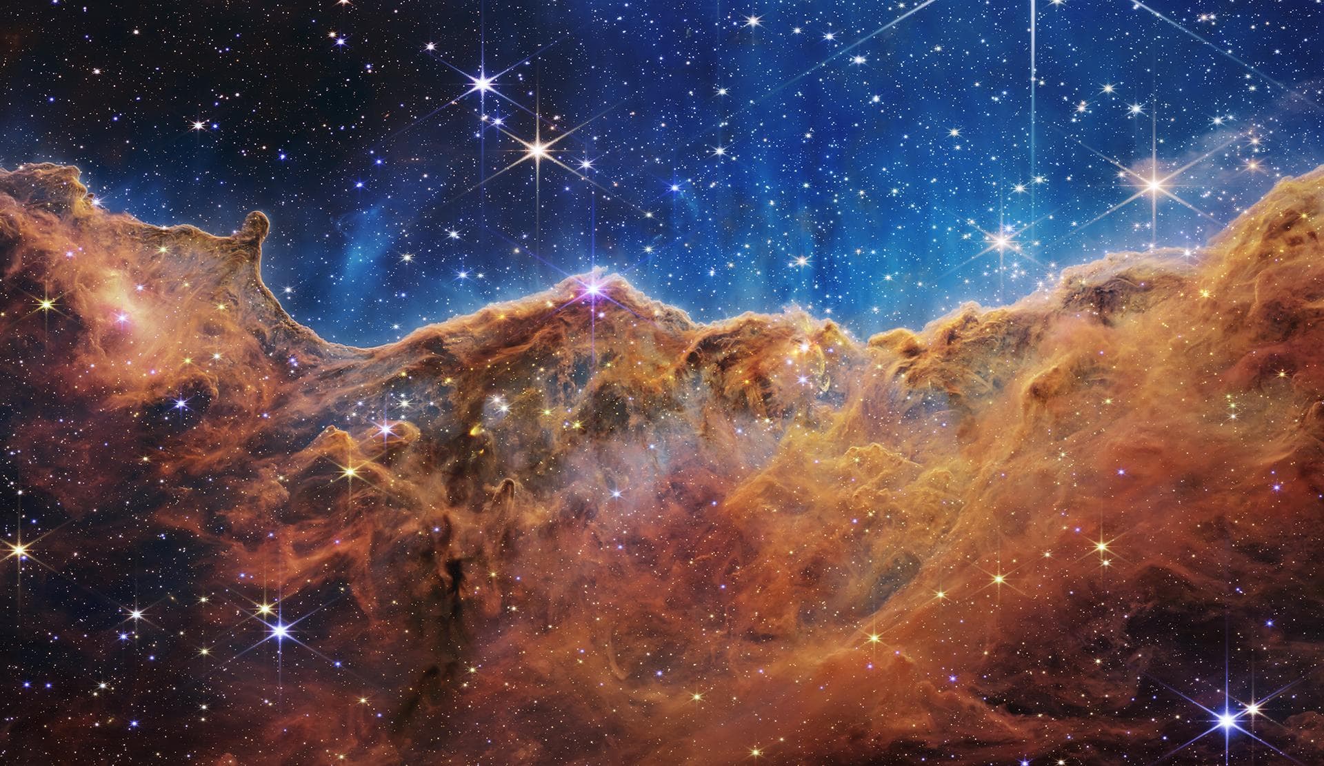 Mgławica Carina sfotografowana przez Kosmiczny Teleskop Jamesa Webba (NASA/ESA/CSA/STScI)
