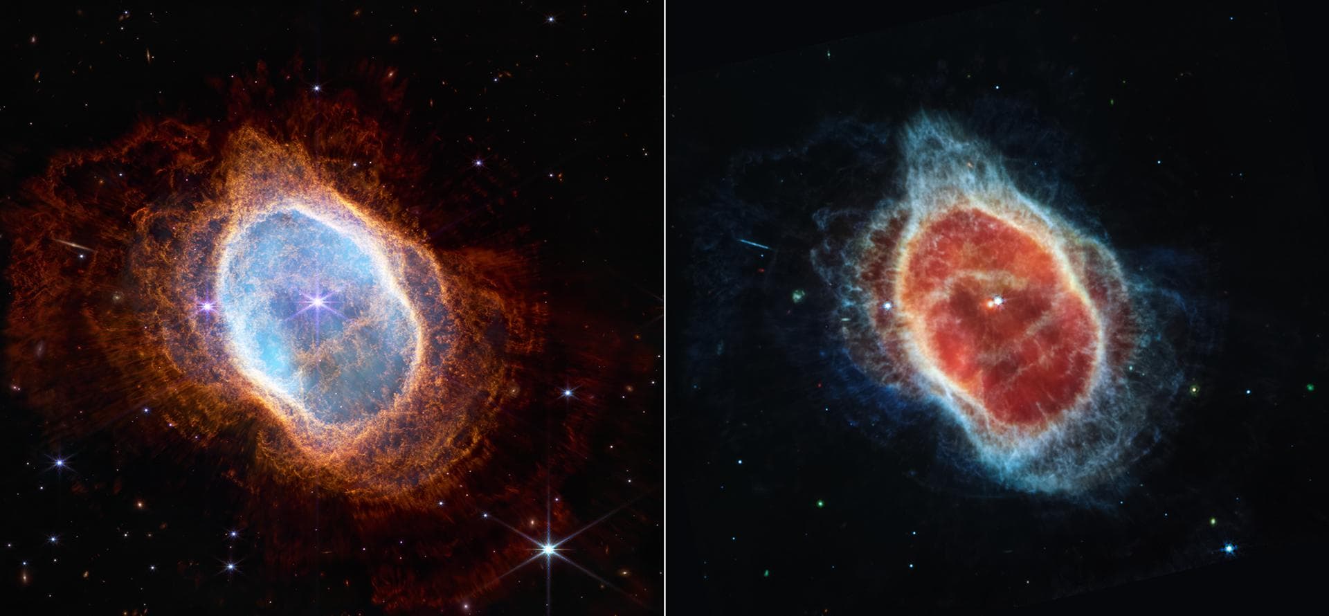 Mgławica Pierścień Południowy sfotografowana przez Kosmiczny Teleskop Jamesa Webba (NASA/ESA/CSA/STScI)